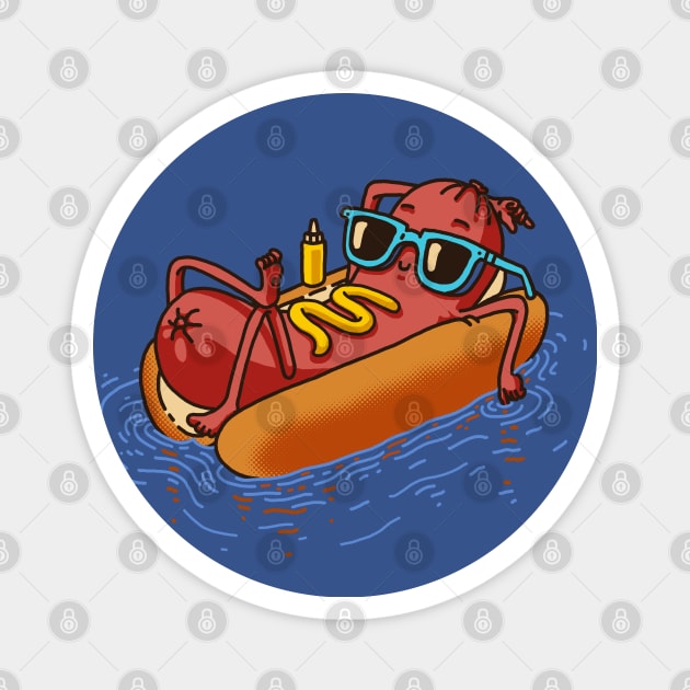 Hot Dog Summer Vacation Swimming Pool Magnet by vo_maria